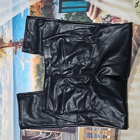 Judy Blue High Waisted Straight Pants Size 15/32 Faux Leather NWT - Picture 8 of 9